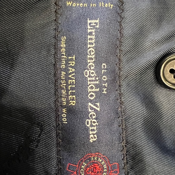 Navy Zegna 40 Regular Suit With Subtle Red Plaid - Picture 10 of 16